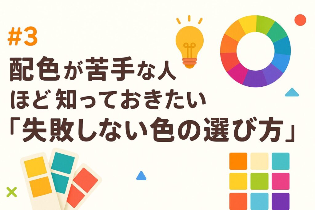 #3 配色が苦手な人ほど知っておきたい「失敗しない色の選び方」